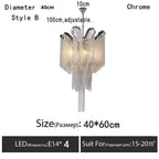 Luxury Tassel Chandelier: Elegant Aluminum Chain LED Lighting for Living Room Loft Villa