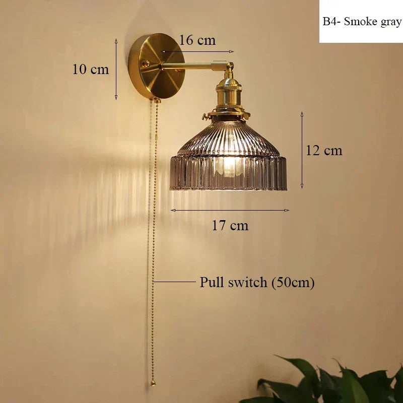 Glass Shade LED Wall Lamp for Luxury Living Room Decor