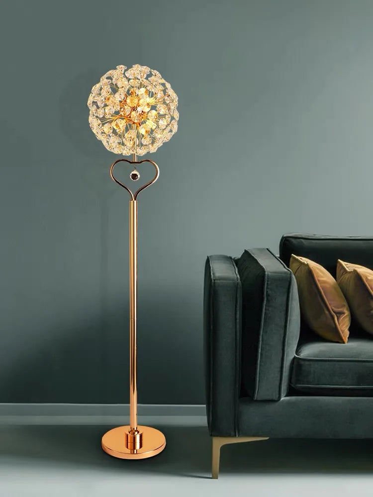 LED Sunflower Crystal Floor Lamp for Home Decor in Living Room or Bedroom