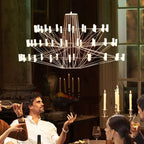 Luxe Iron Wire Round LED Chandelier for Living & Dining Room