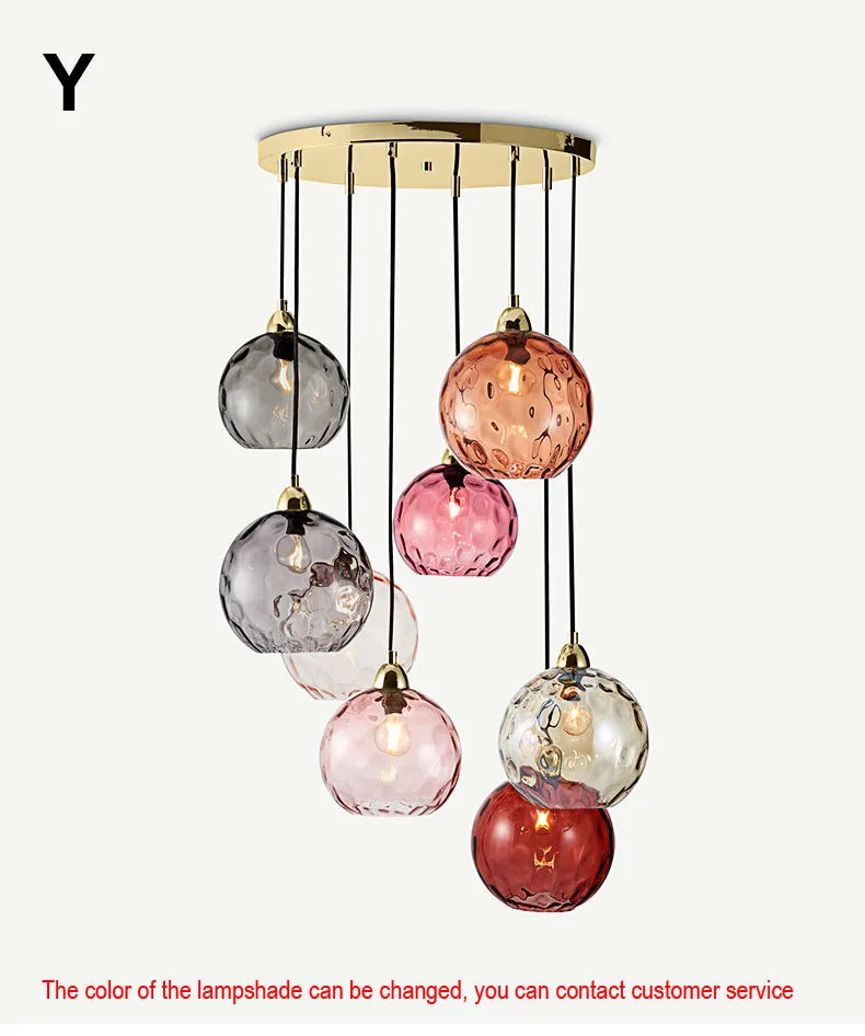 Water Grain Glass Pendant Light for Kitchen Bar Dining Room