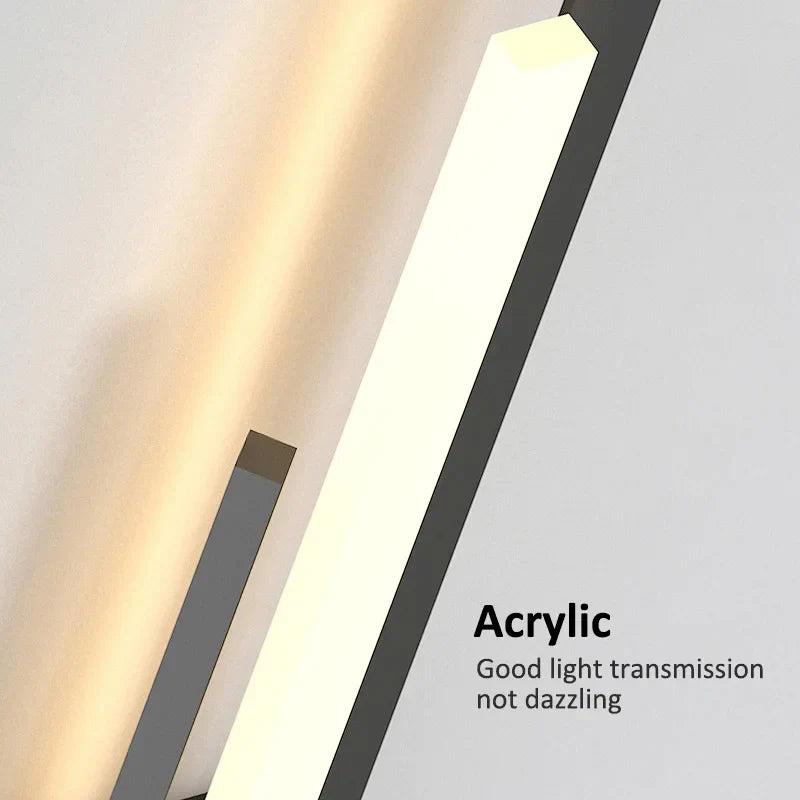 LED Grille Living Room Sofa TV Wall Lamp Strip, Minimalist Modern Bedroom Bedside Lighting