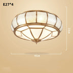 Nordic Copper Ceiling Light Glass Lampshade Retro Loft Fixture for Living Room