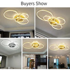 Aluminum Circle LED Chandelier Ceiling Light for Bedroom Living Room Kitchen