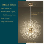 Dandelion Art Crystal Chandelier: Nordic Modern Luxury for Living Room & Restaurant