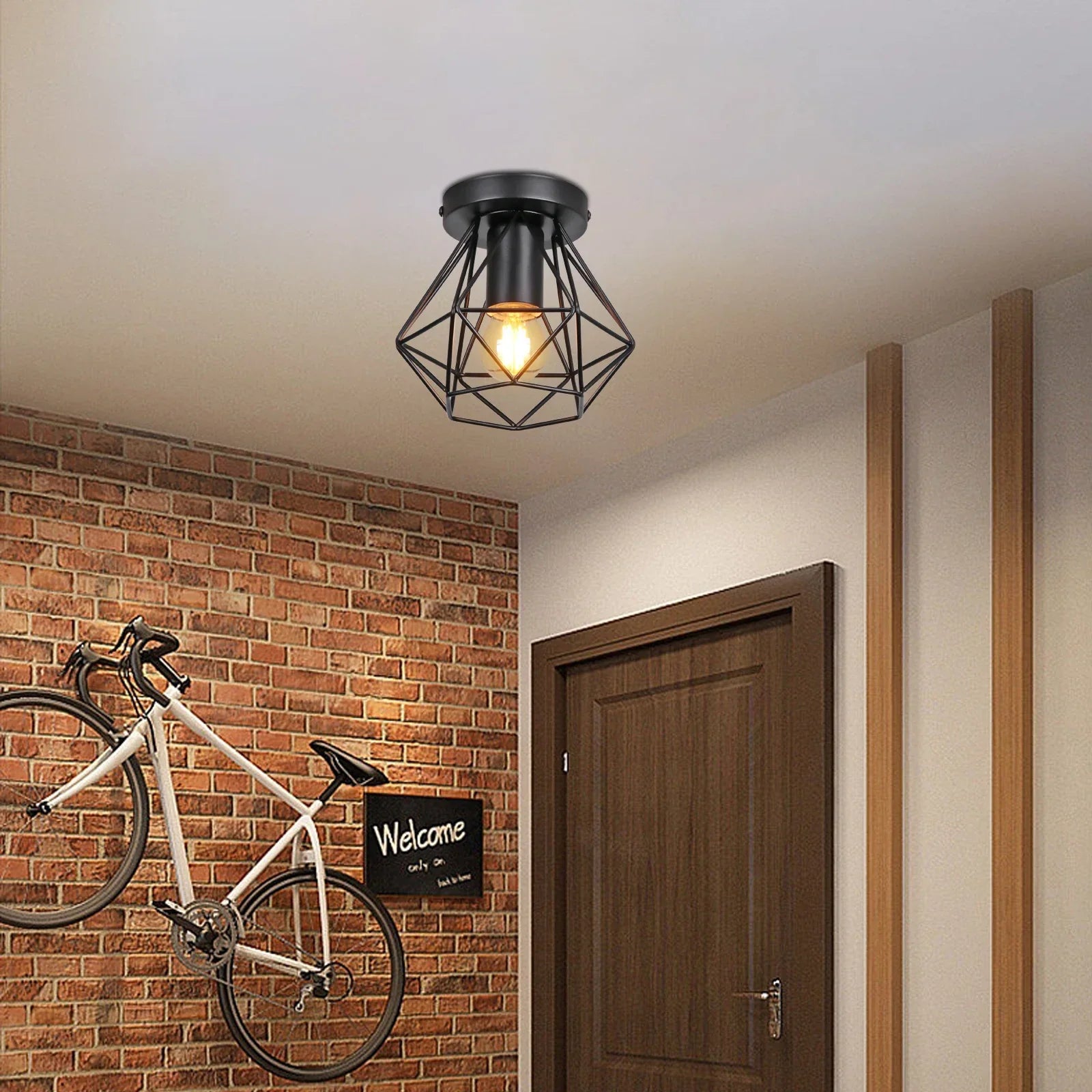 Metal Cage Wall Lights Modern Industrial Lighting for Bedroom and Hallway