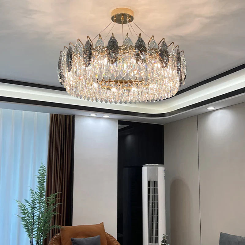 Crystal Chandelier: Luxury Modern Lighting for Living Room, Bedroom, Kitchen