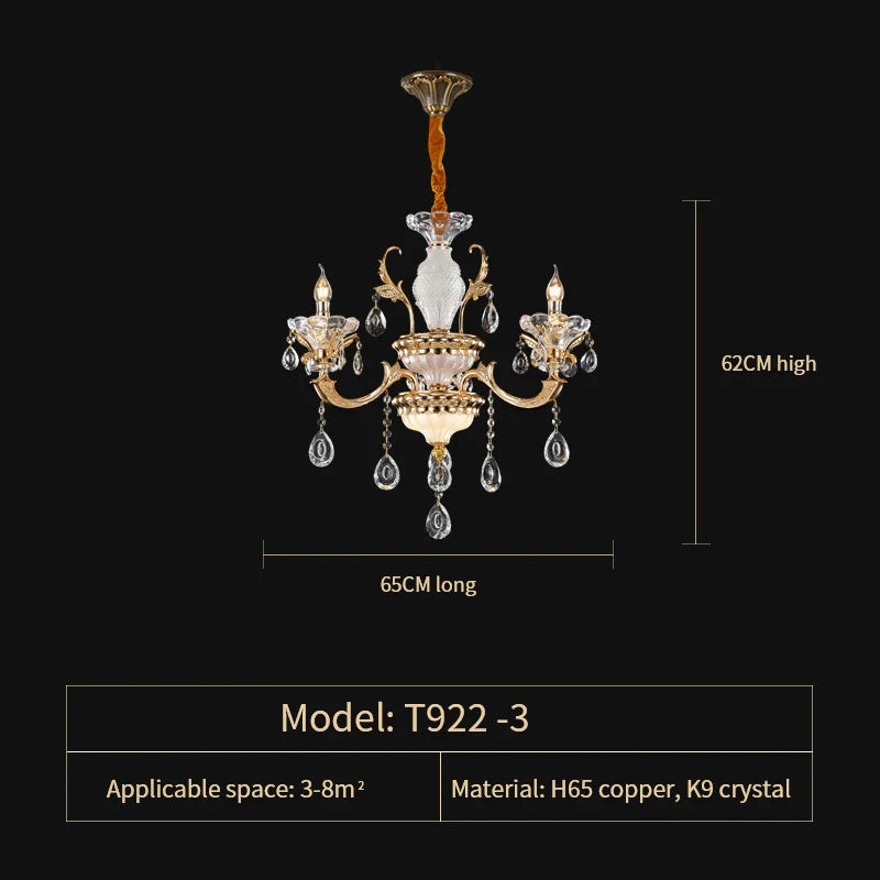 European Crystal Chandelier | Luxe Villa Hall Lighting | Zinc Alloy Middle Floor Lamp
