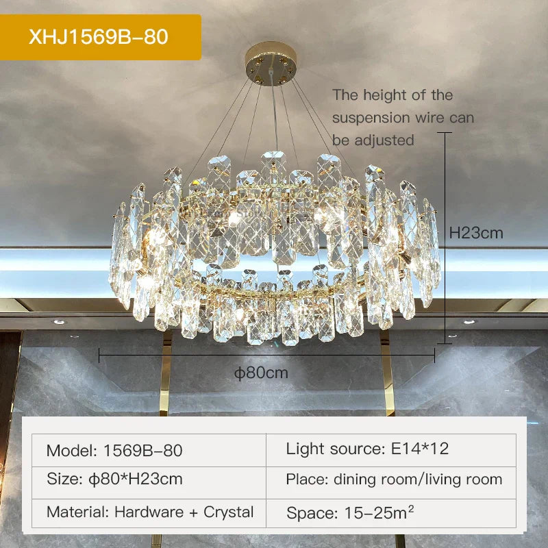 Crystal LED Chandelier for High-end Living Spaces