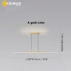 Adjustable LED Pendant Light in Black/Gold for Office Dining Living Room