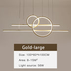 Gold Black Dimmable LED Chandelier for Dining Room Kitchen Bar Lighting