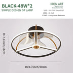 LED Ceiling Fan with Remote Control, Modern Silent Lighting Fixture for Bedroom and Dining Room