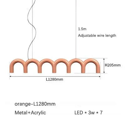 Nordic Arch LED Chandelier: Modern Art U-shaped Pendant Lamp for Kitchen, Dining, and Bar décor