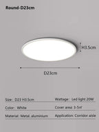 LED Ceiling Light: Nordic Style Ultra Thin Square Lamp for Living Room and Bedroom