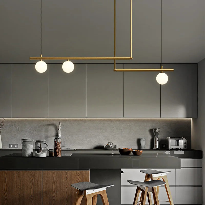 Linear Minimalist Chandelier Pendant Light for Living Room, Dining Table Ceiling Decor