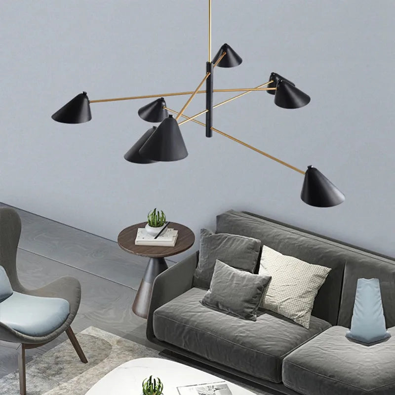 Cone Shade Chandelier: Minimalist Nordic Design for Living and Dining Rooms