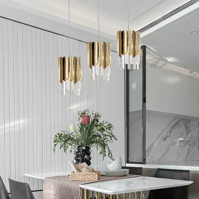 Luxury Crystal Round Chandelier LED Pendant Lamp for Living Room & Bedroom