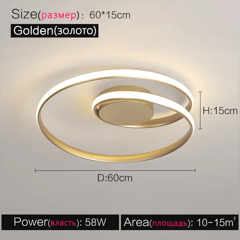 Modern Nordic Style LED Ceiling Lamps Bedroom Study Lighting