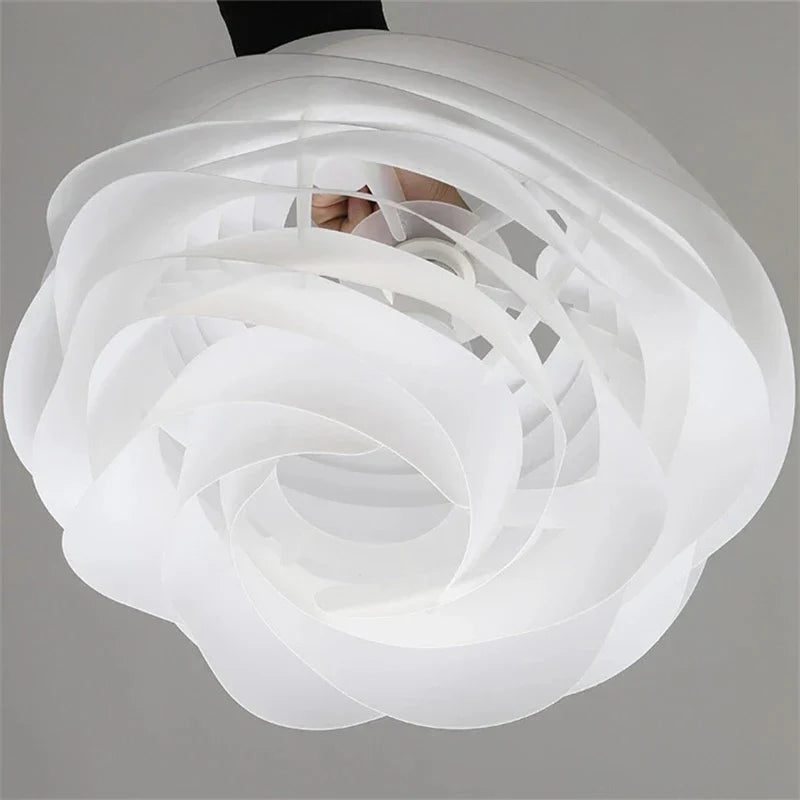 Flower Pendant Lights: Danish Design White Rose Petal Lamp for Kitchen, Bedroom, Living Room