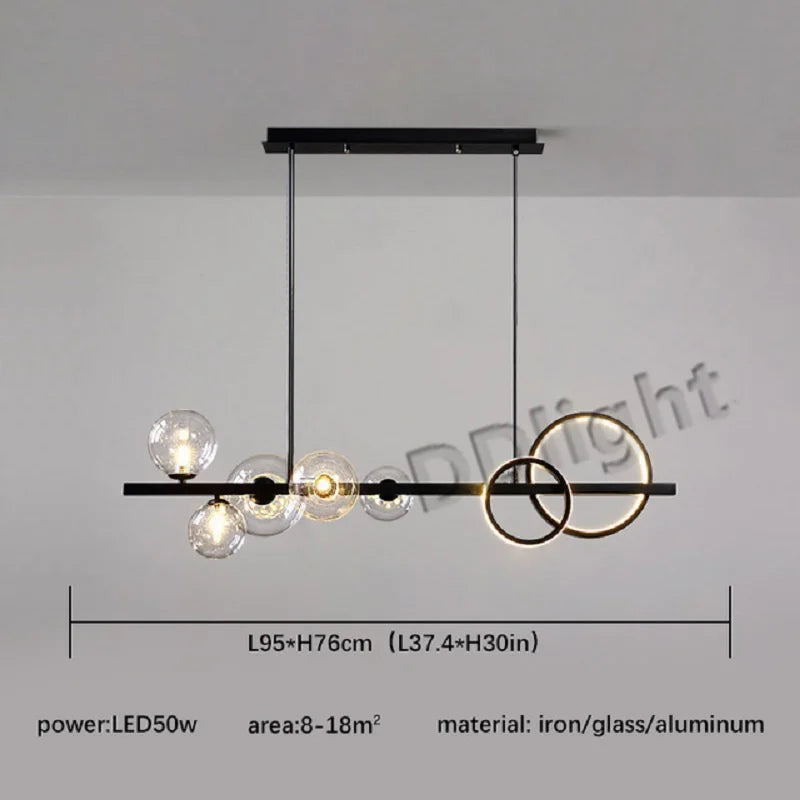 Glass Bubble LED Chandelier Dining Room Pendant Lighting