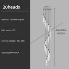 Modern LED Chandelier Pendant Light for Loft Staircase Lighting