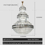 Crystal Chandelier Luxury Duplex Building Hollow Luxury Lamp