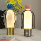 Nordic Mushroom Glass Table Lamp USB Plug for Bedroom Living Room by Afralia™