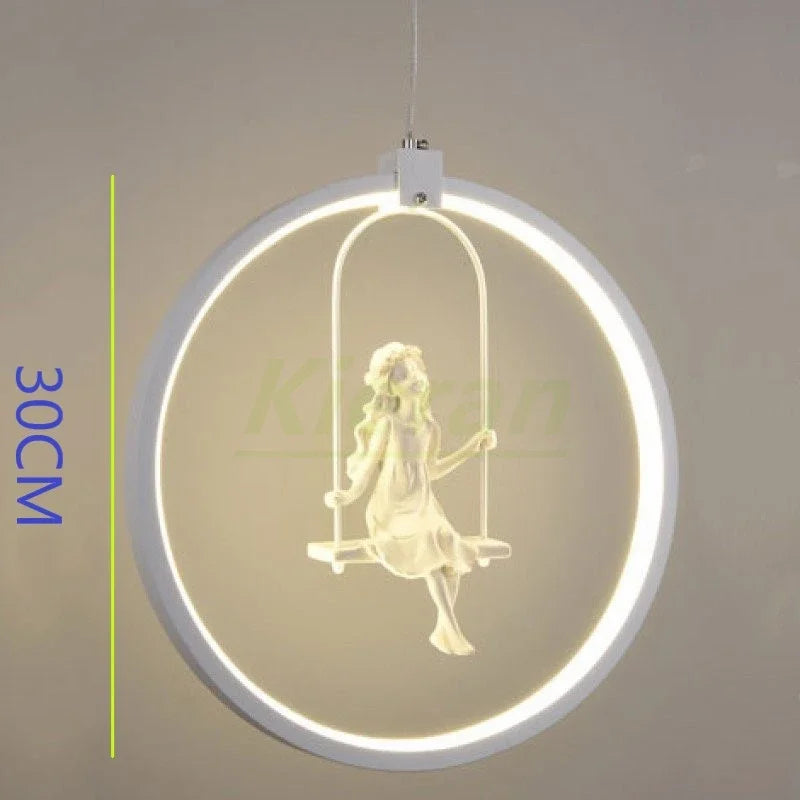 Nordic Angel LED Chandelier for Bedroom Dining Living Room Decor