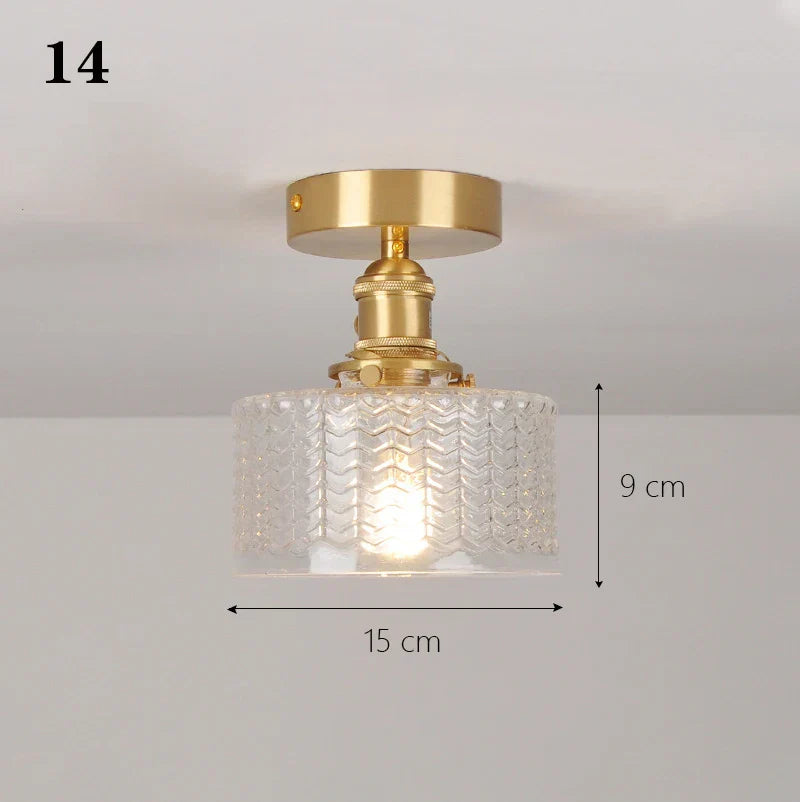 Glass Shade Pendant Ceiling Lamp for Kitchen Aisle Bedroom LED Lights Fixtures