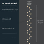 Revolving Stair LED Chandelier - Duplex Villa Hanging Lamp for High-Level Staircase