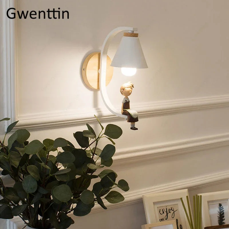 Angel Girl Bedroom Wall Sconces LED Light Fixtures