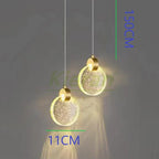 Crystal LED Chandelier Tricolor Light Pendent Lamp for Modern Living Room