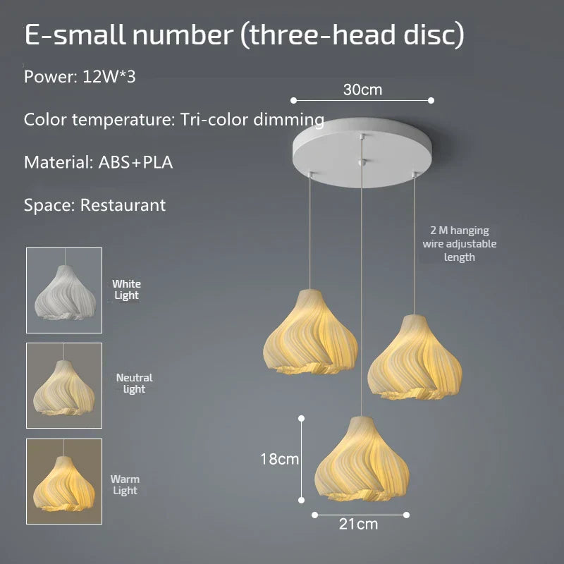 Modern 3D Print Ceiling Chandelier for Living Room & Restaurant Dining Décor