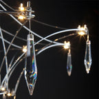 Starry Rain Crystal Chandelier: Luxury LED Lighting Decor for High Floors
