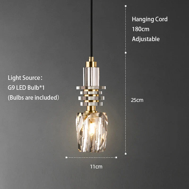 Crystal LED Ceiling Chandelier | Modern Bedroom Pendant Lamp