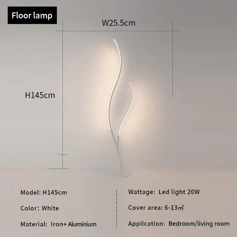 Modern LED Corner Floor Lamp for Living Bedroom, Creative Design Home Decor