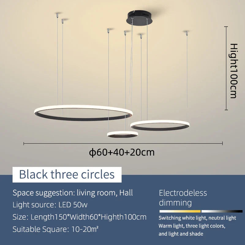 Modern LED Pendant Lights Chrome/Gold Plated for Dining Living Kitchen