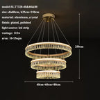 2024 Modern Crystal LED Chandelier for Living & Dining Room Decor