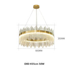 Modern Luxury Glass LED Chandelier Dining Room Dimmable Pendant Lamp