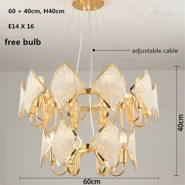 Crystal Chandelier Pendant Light: Elegant Modern Luxury for Living Room Decor