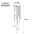 Crystal Ball Chandelier: Long Adjustable Staircase Pendant Light perfect for Home & Restaurant