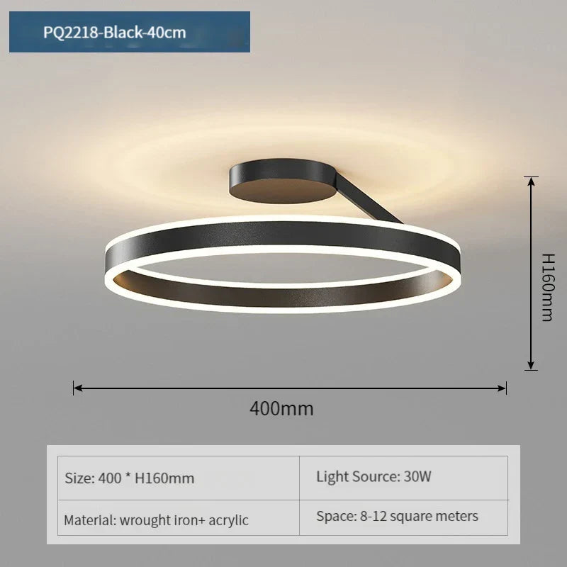 Modern Ring LED Ceiling Light for Bedroom and Living Room