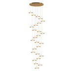 Gold Acrylic Chandeliers LED Pendant Lamp Modern Staircase Living Room Lighting