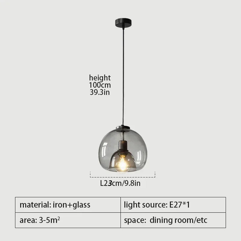 Nordic Glass LED Pendant Chandelier for Living Room Kitchen Bedroom