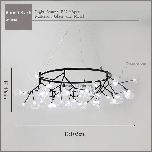 2024 Nordic Firefly LED Chandelier - Ideal for Living Room, Bedroom, Dining Room