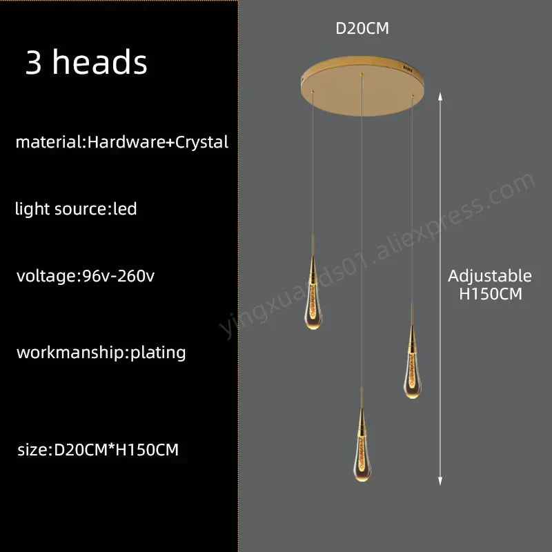 Crystal Pendant Chandelier for High Ceilings
