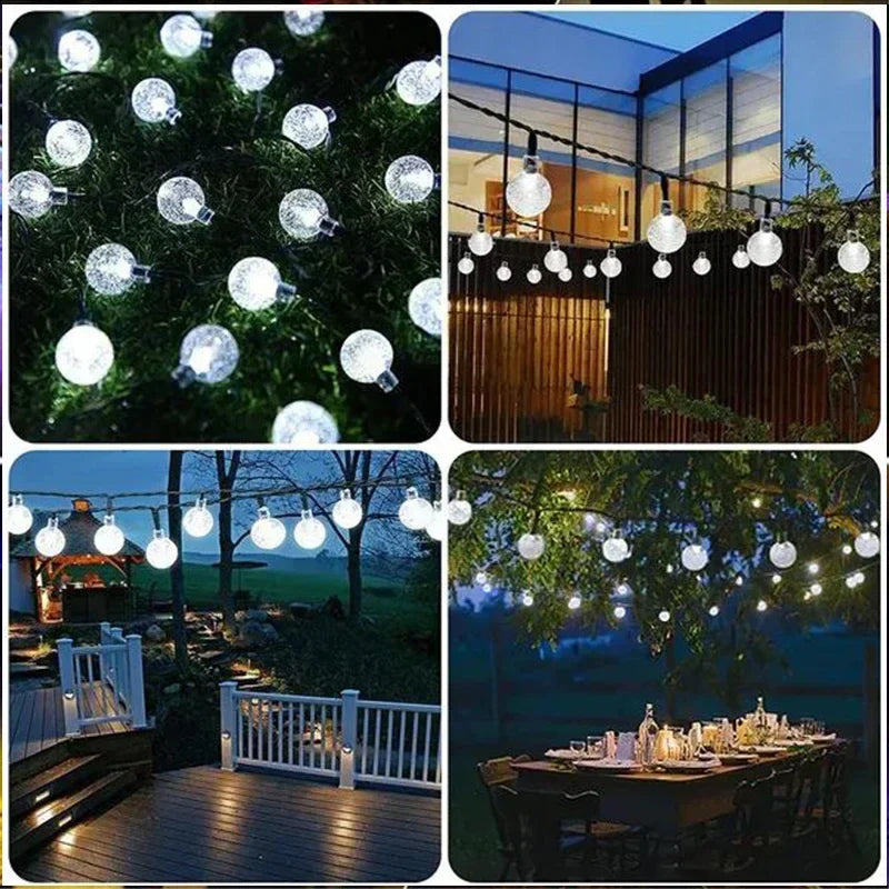 Crystal Fairy Solar String Lights - 8 Modes Waterproof Outdoor Patio Decor