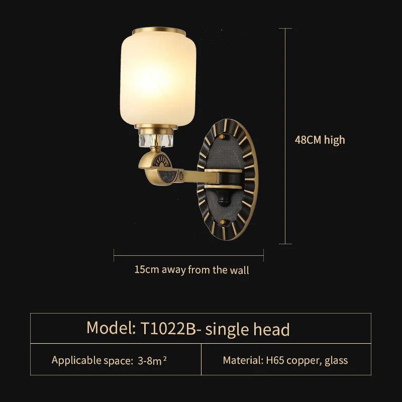 Copper Jade Chandelier: Elegant Wind Light for Living Room, Restaurant, or Tea Room