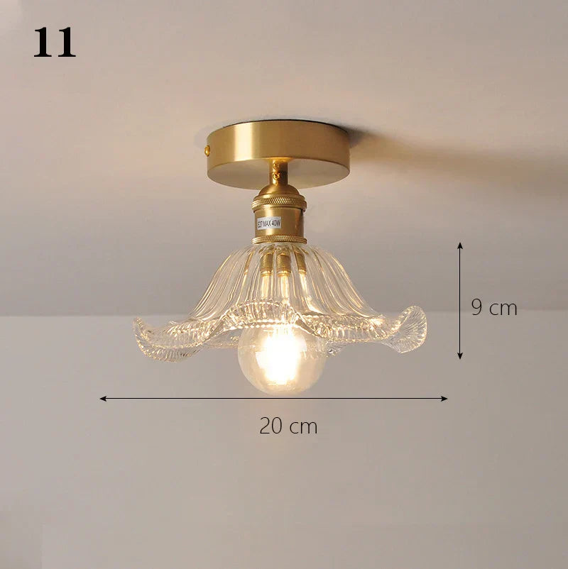 Glass Shade Pendant Ceiling Lamp for Kitchen Aisle Bedroom LED Lights Fixtures
