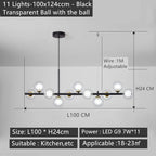 Glass Nordic Chandelier LED Ceiling Light for Modern Living Room and Dining Table